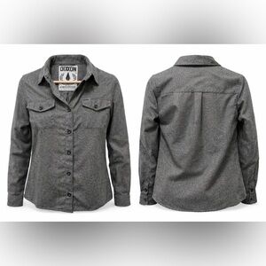 Dixxon Flannel Company Obsidian Gray Button Up Flannel Shirt Womens Med